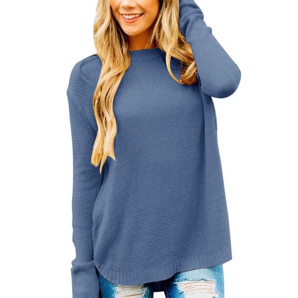 NWT Large Long Sleeve Crew Neck Loose Fit Casual Knit Top - Picture 1 of 4